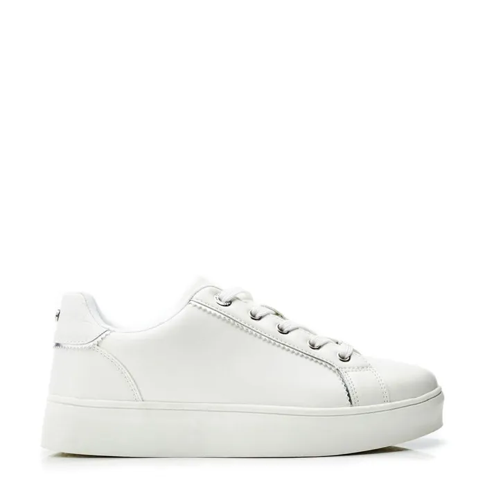 Women Moda In Pelle Casual Trainers Belammy White Porvair