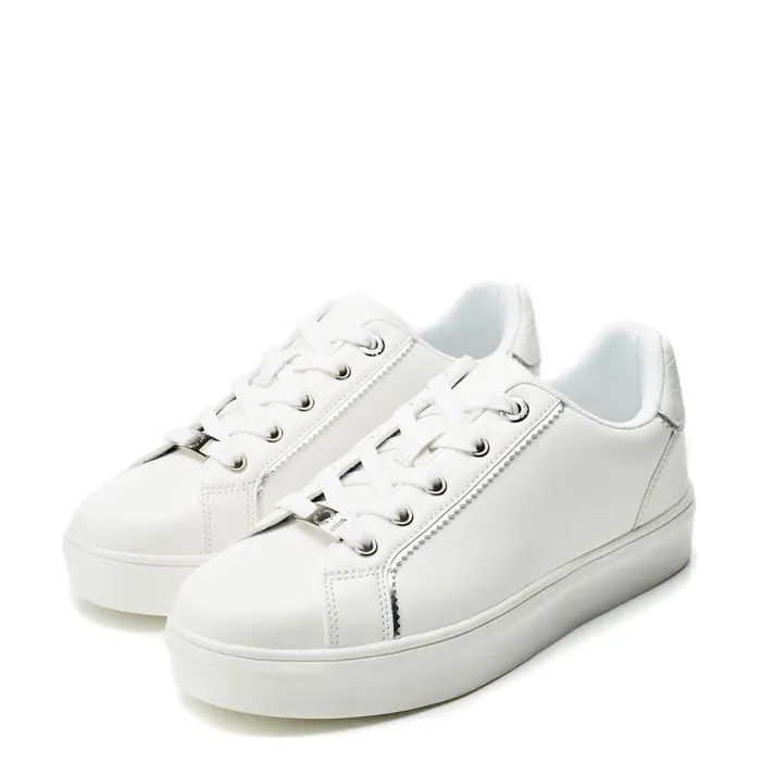 Women Moda In Pelle Casual Trainers Belammy White Porvair