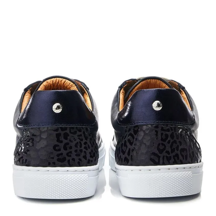 Women Moda In Pelle Casual Trainers Braidie Navy Leather