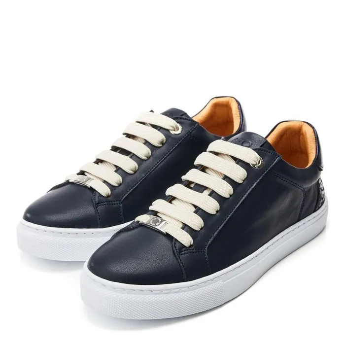 Women Moda In Pelle Casual Trainers Braidie Navy Leather