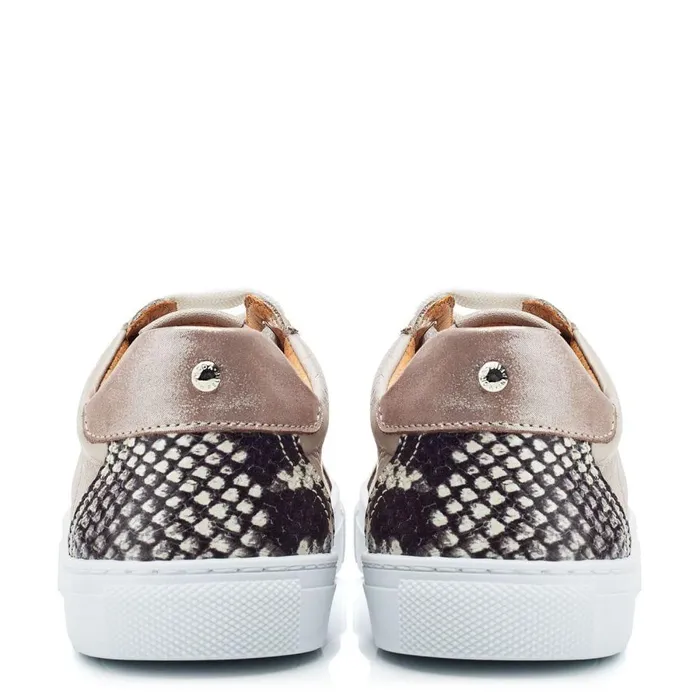 Women Moda In Pelle Casual Trainers Braidie Taupe Leather