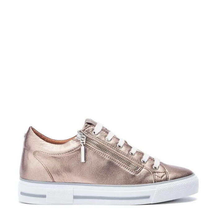 Women Moda In Pelle Casual Trainers Bramleigh Stone Metallic Leather