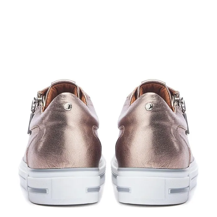 Women Moda In Pelle Casual Trainers Bramleigh Stone Metallic Leather