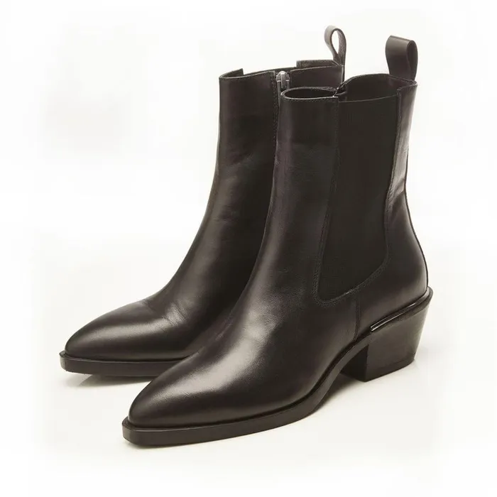Women Moda In Pelle Chelsea Boots Kaela Black Leather