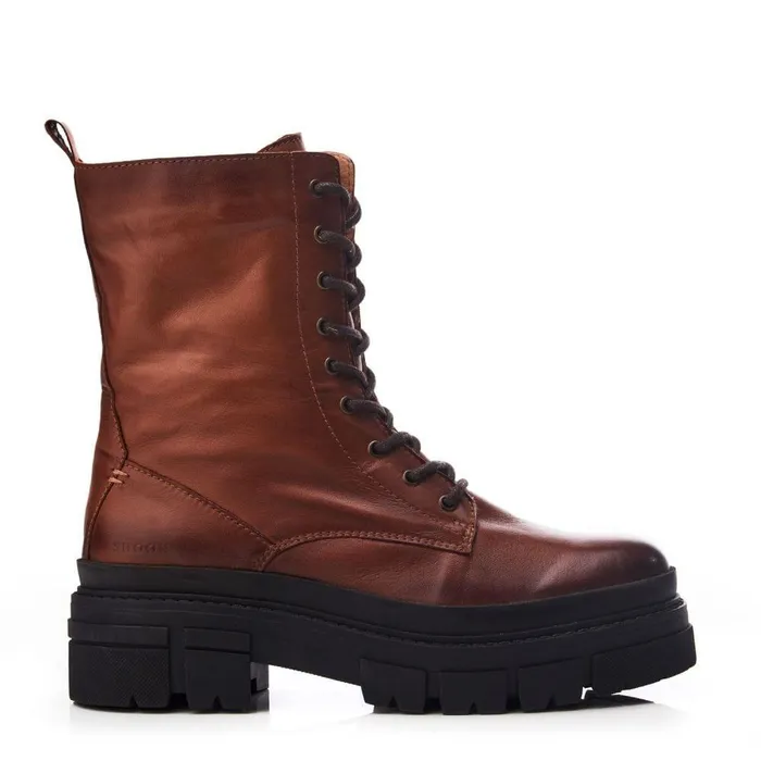 Women Moda In Pelle Chunky Boots Shoon Sh Impress Tan Leather