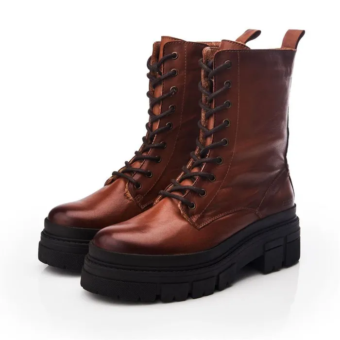 Women Moda In Pelle Chunky Boots Shoon Sh Impress Tan Leather