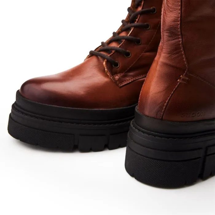 Women Moda In Pelle Chunky Boots Shoon Sh Impress Tan Leather