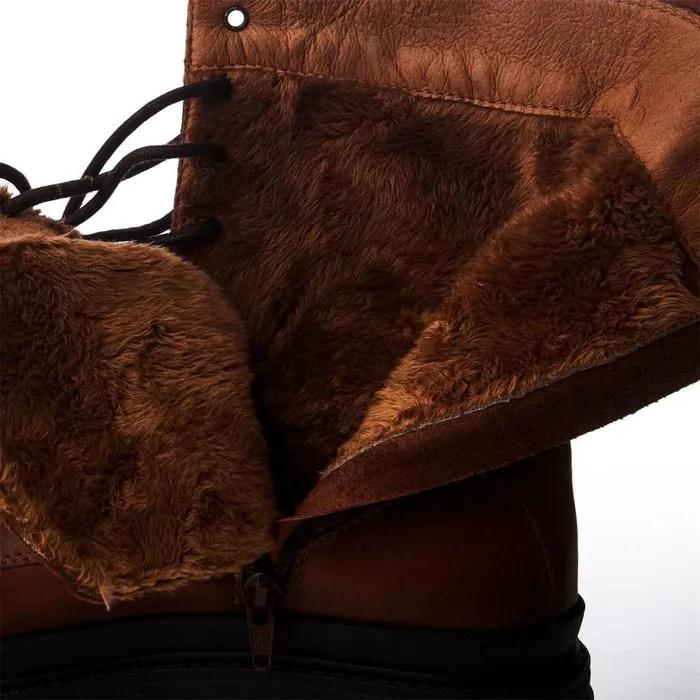 Women Moda In Pelle Chunky Boots Shoon Sh Impress Tan Leather