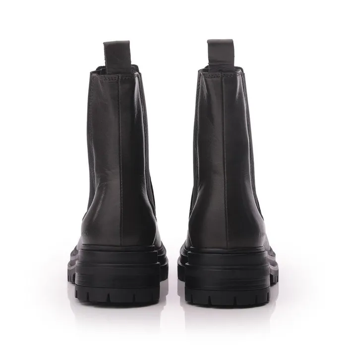 Women Moda In Pelle Chunky Boots Shoon Sh Isha Olive Leather