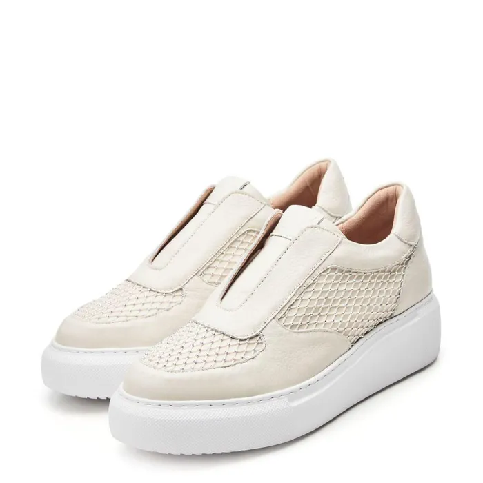 Women Moda In Pelle Chunky Trainers Althea Off White Leather