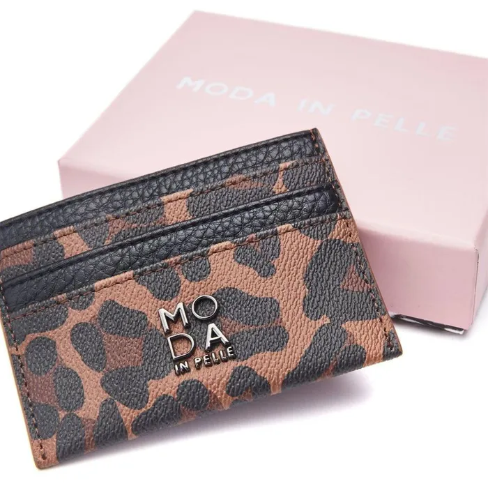 Women Moda In Pelle Clutch Bags Ali Cardwallet Dark Leopard Porvair Women Moda In Pelle Clutch Bags Ali Cardwallet Dark Leopard Porvair