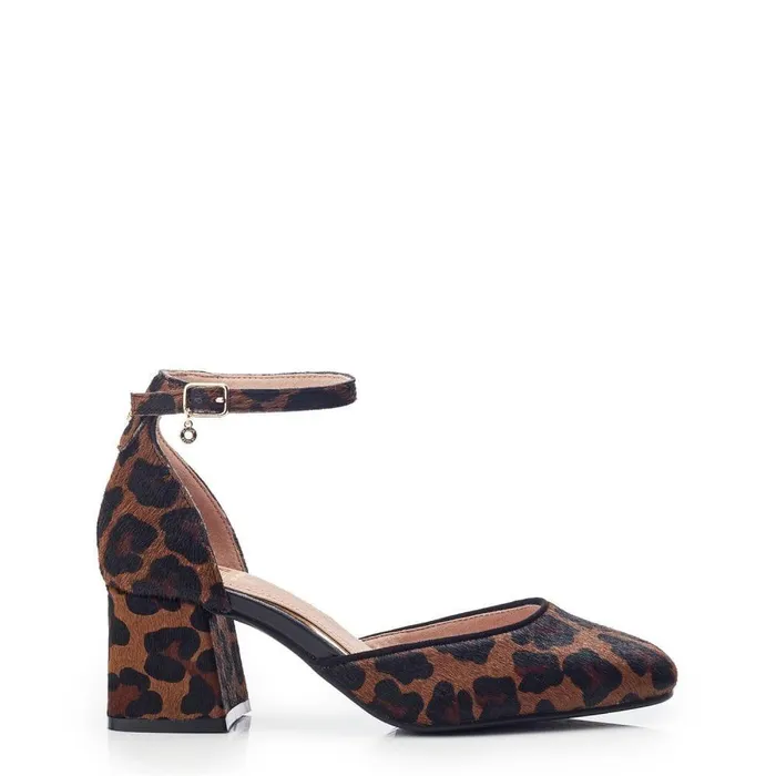 Women Moda In Pelle Court Shoes Dalziah Dark Leopard Print Pony