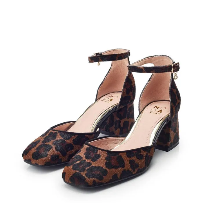 Women Moda In Pelle Court Shoes Dalziah Dark Leopard Print Pony