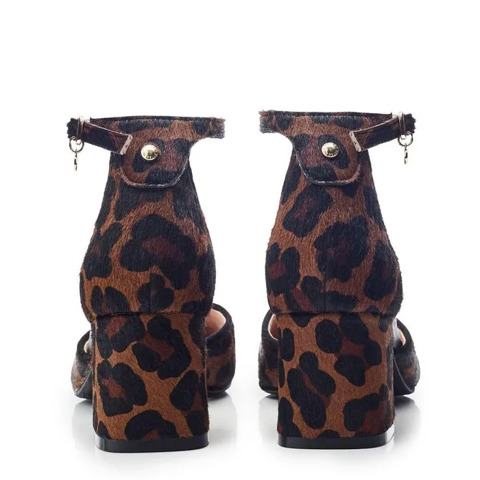 Women Moda In Pelle Court Shoes Dalziah Dark Leopard Print Pony