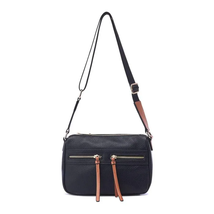 Women Moda In Pelle Crossbody Bags Alex Bag Black Porvair
