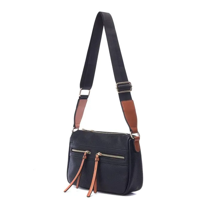 Women Moda In Pelle Crossbody Bags Alex Bag Black Porvair