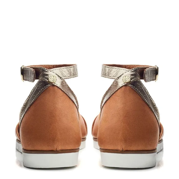 Women Moda In Pelle Flat Sandals Bsoleful BSensi Tan Leather