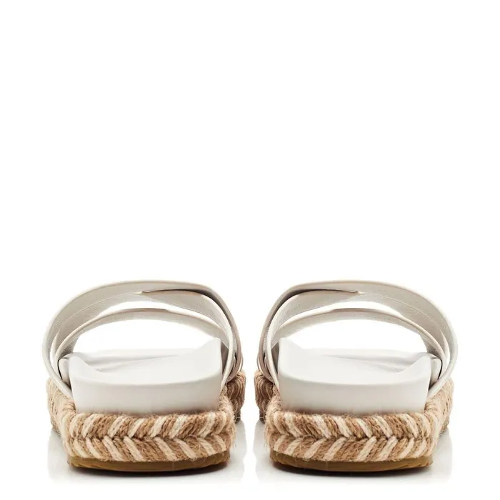 Women Moda In Pelle Flatform Sandals Morornie Off White Porvair