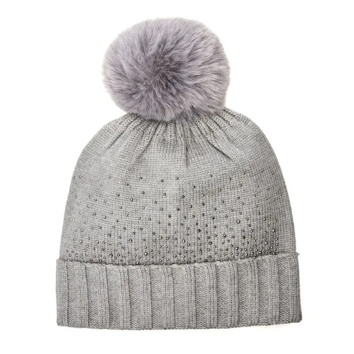 Women Moda In Pelle Hats Praticiohat Grey Textile