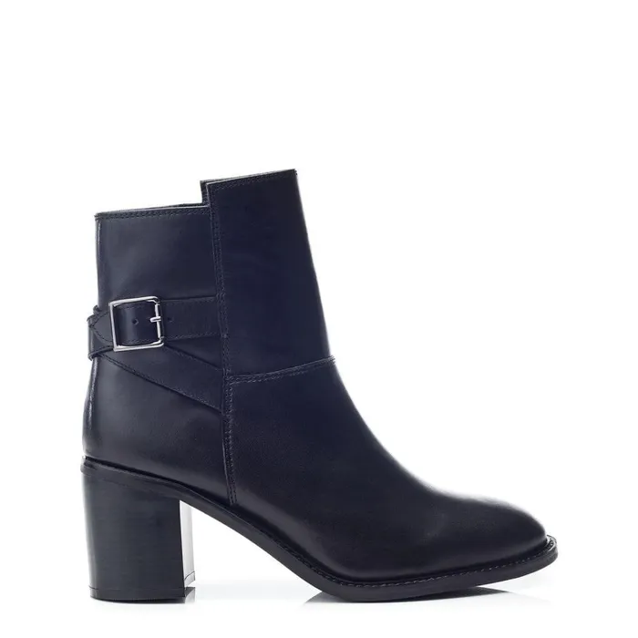 Women Moda In Pelle Heeled And Wedge Boots Bsoleful BJasmine Black Leather