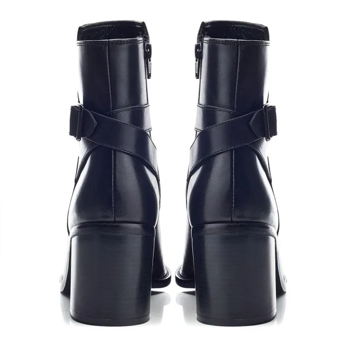 Women Moda In Pelle Heeled And Wedge Boots Bsoleful BJasmine Black Leather