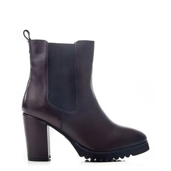 Women Moda In Pelle Heeled And Wedge Boots Bsoleful BKinkah Dark Brown Leather