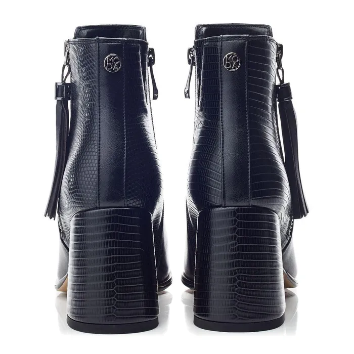 Women Moda In Pelle Heeled And Wedge Boots Pypa Black Porvair