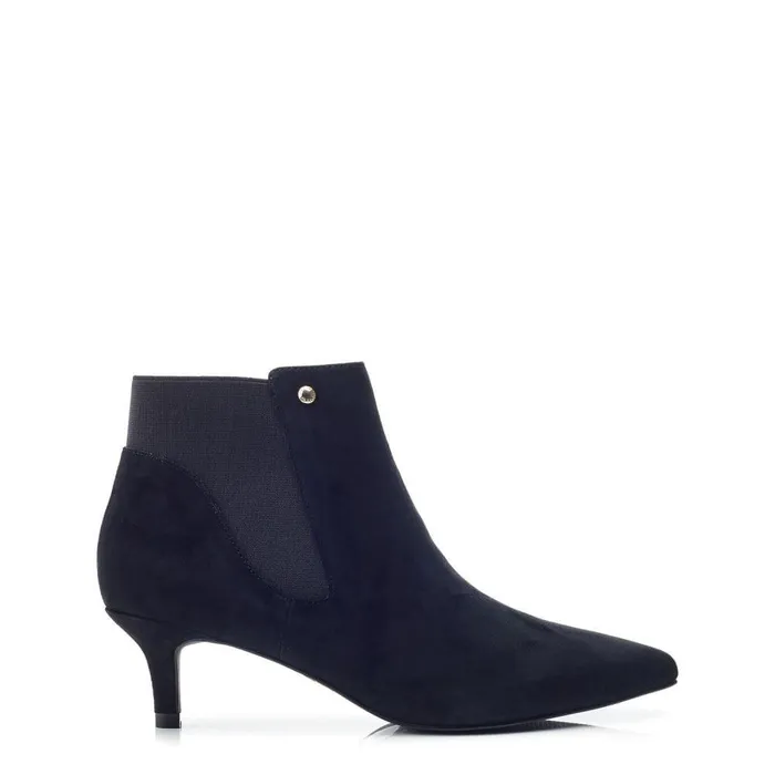 Women Moda In Pelle Heeled And Wedge Boots Qute Black Suede