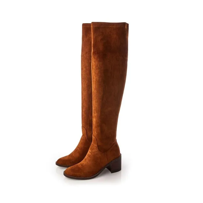 Women Moda In Pelle Heeled And Wedge Boots Sarianne Tan Alcantara