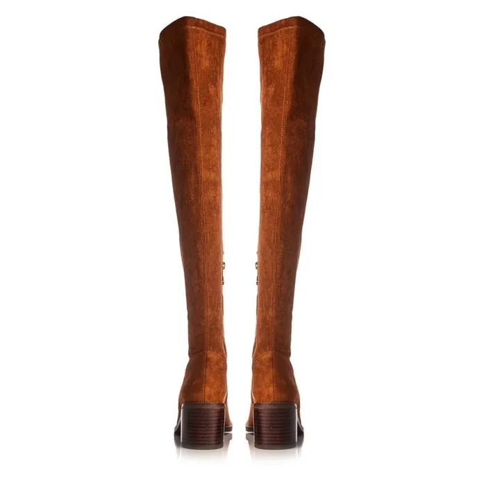 Women Moda In Pelle Heeled And Wedge Boots Sarianne Tan Alcantara