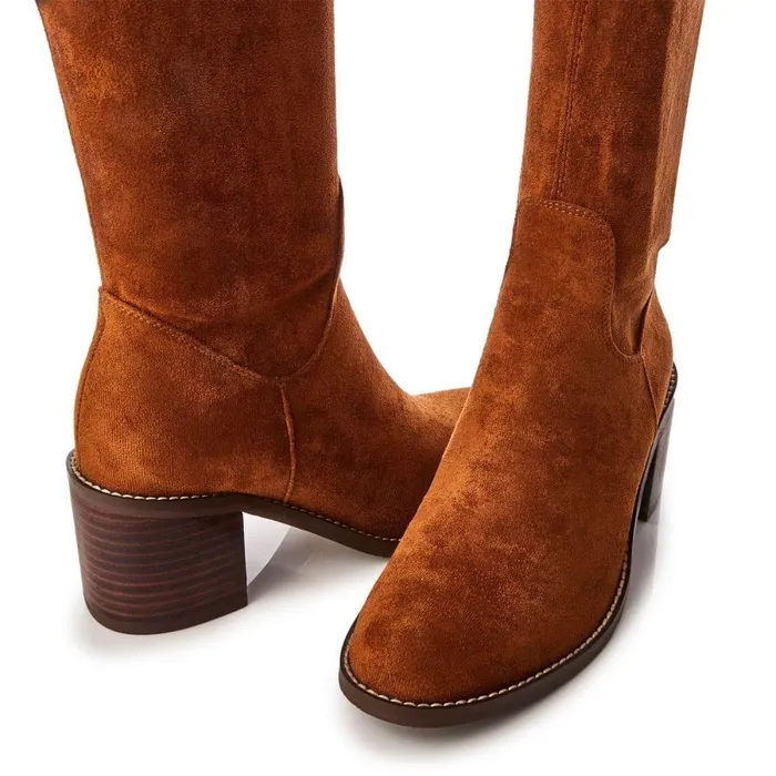 Women Moda In Pelle Heeled And Wedge Boots Sarianne Tan Alcantara