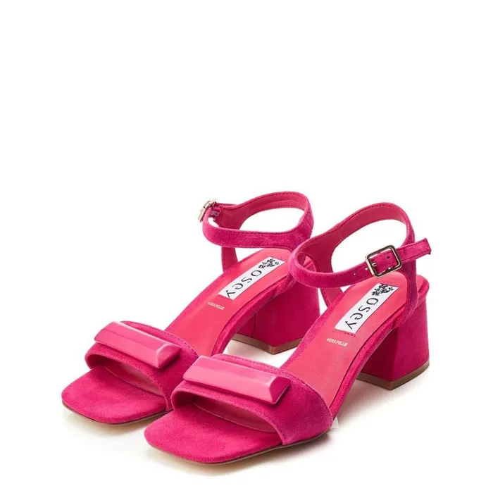 Women Moda In Pelle Heeled Sandals Bsoleful BSurrey Fuschia Suede
