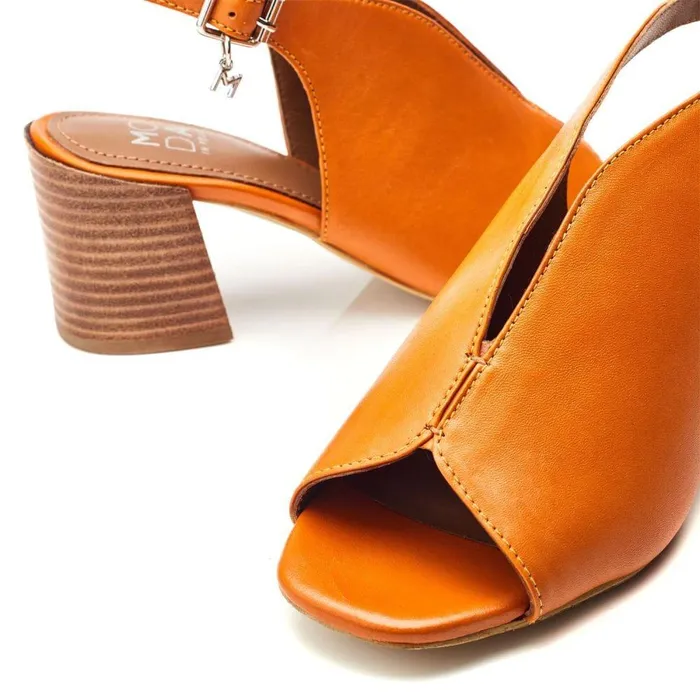 Women Moda In Pelle Heeled Sandals Lonnia Orange Leather