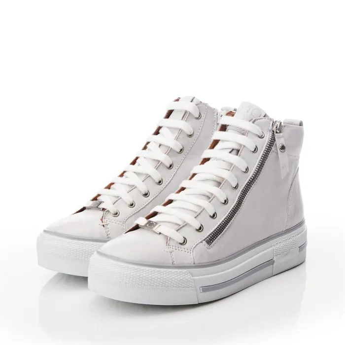 Women Moda In Pelle HighTop Trainers Annaken White Leather