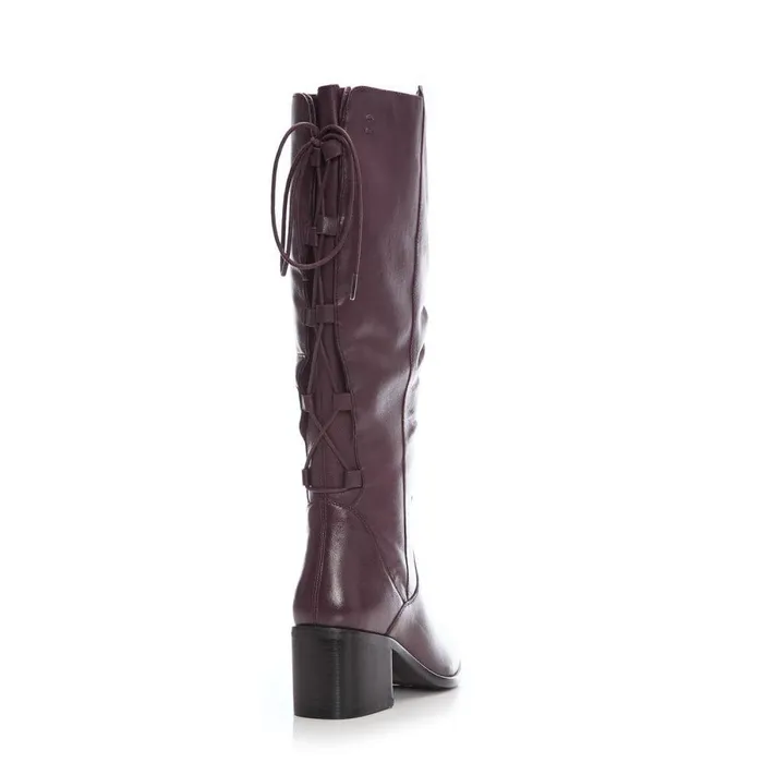 Women Moda In Pelle Knee High Boots Gloriia Burgundy Leather