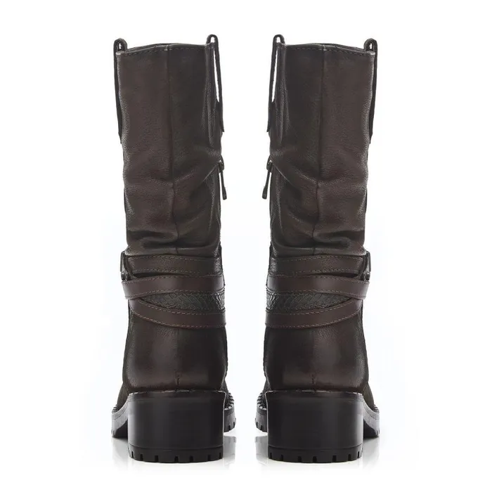 Women Moda In Pelle MidCalf Boots Beckette Khaki Nubuck