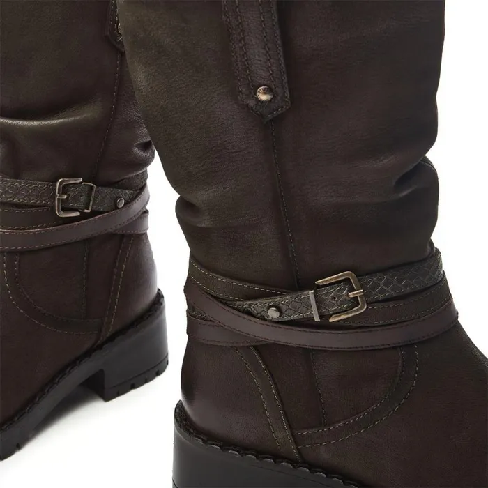 Women Moda In Pelle MidCalf Boots Beckette Khaki Nubuck