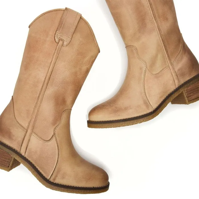 Women Moda In Pelle MidCalf Boots Dana Taupe Nubuck