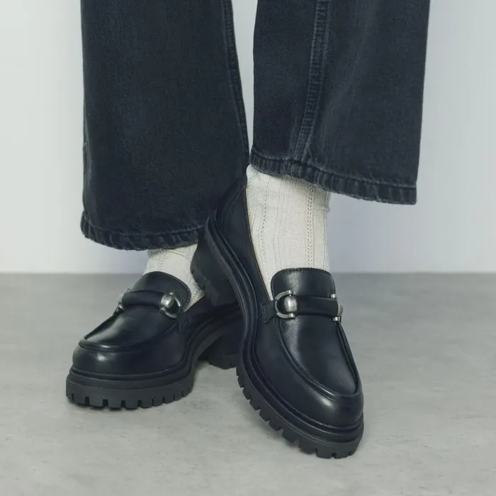 Women Moda In Pelle Mid Heel Shoes Eleanore Black Leather