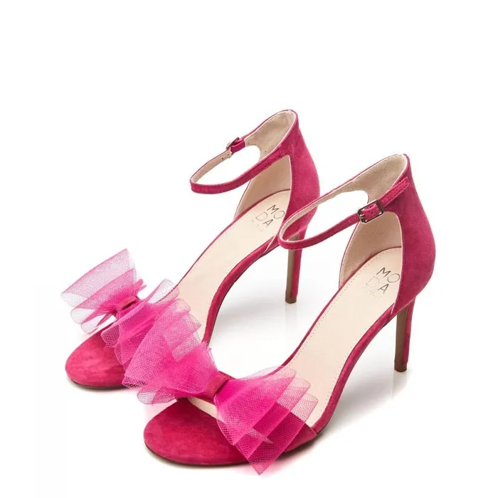 Women Moda In Pelle Mid Heel Shoes Raeleigh Raspberry Suede