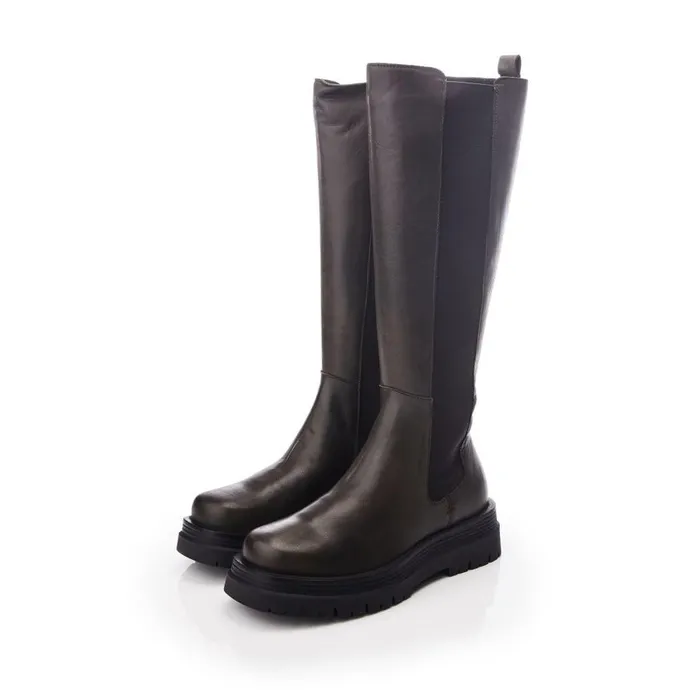 Women Moda In Pelle Riding And Flat Boots Shoon Sh Idoma Olive Leather Women Moda In Pelle Riding And Flat Boots Shoon Sh Idoma Olive Leather