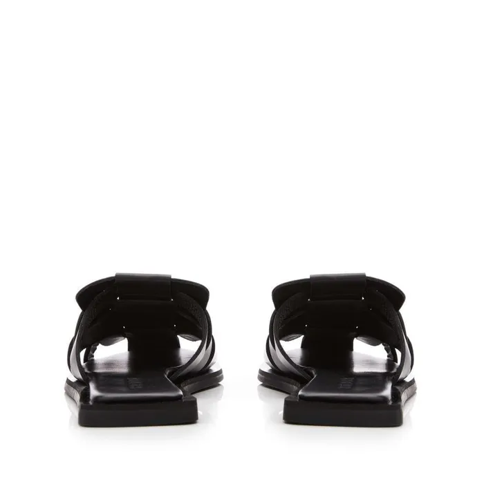 Women Moda In Pelle Slider Sandals Shoon Sh Akari Black Leather Women Moda In Pelle Slider Sandals Shoon Sh Akari Black Leather