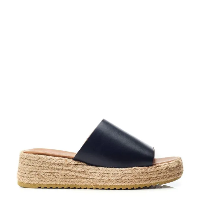 Women Moda In Pelle Slider Sandals Shoon Sh Astrid Black Leather