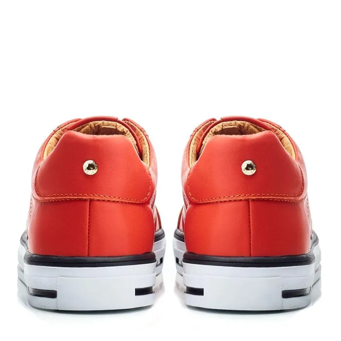 Women Moda In Pelle SlipOn Trainers Bennii Orange Leather