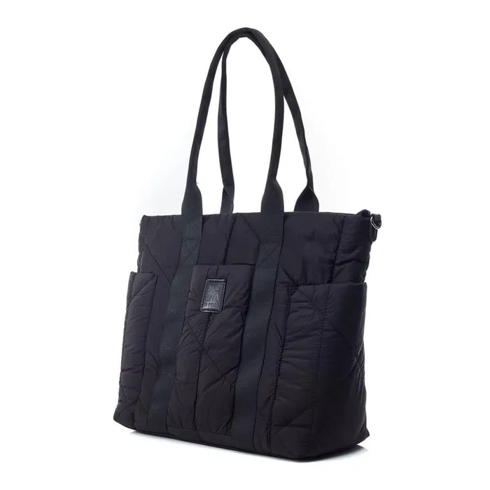 Women Moda In Pelle Tote Bags Alexia Bag Black Nylon