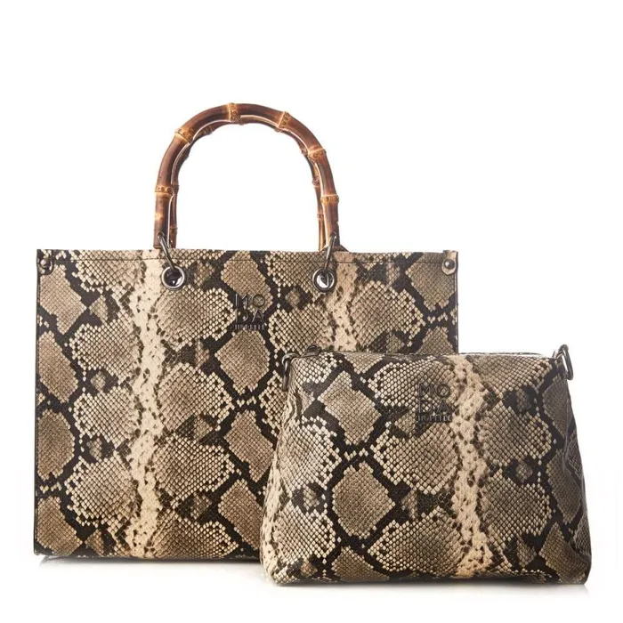 Women Moda In Pelle Tote Bags Marisa Bag Mono Snake Snake Print