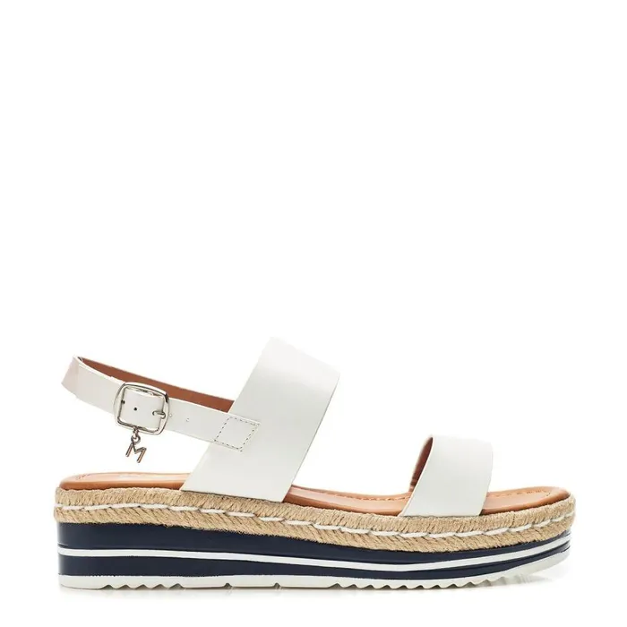 Women Moda In Pelle Wedge Sandals Periso Off White Porvair