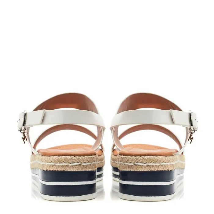 Women Moda In Pelle Wedge Sandals Periso Off White Porvair