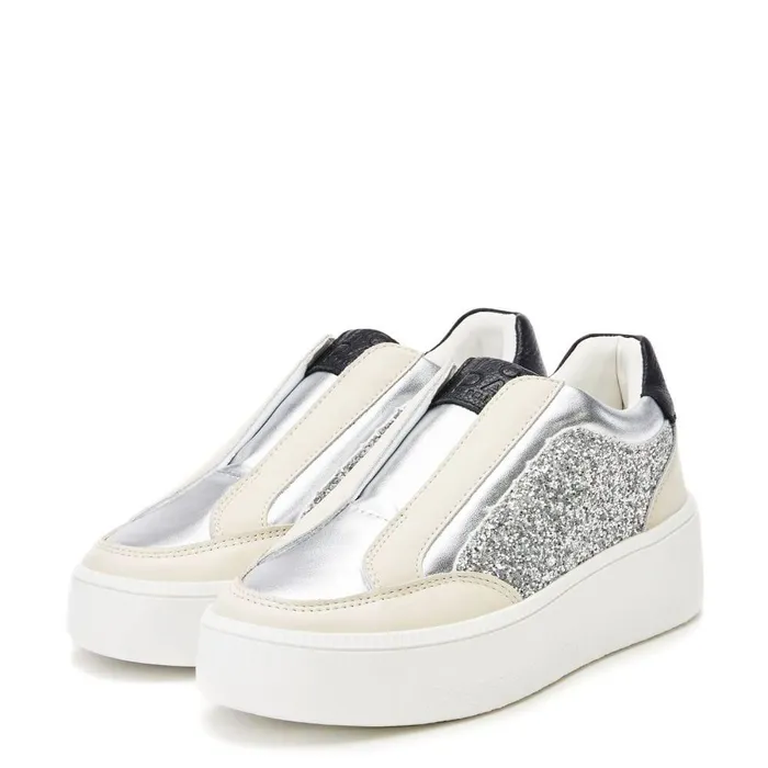 Women Moda In Pelle Wedge Trainers Belda Silver Porvair