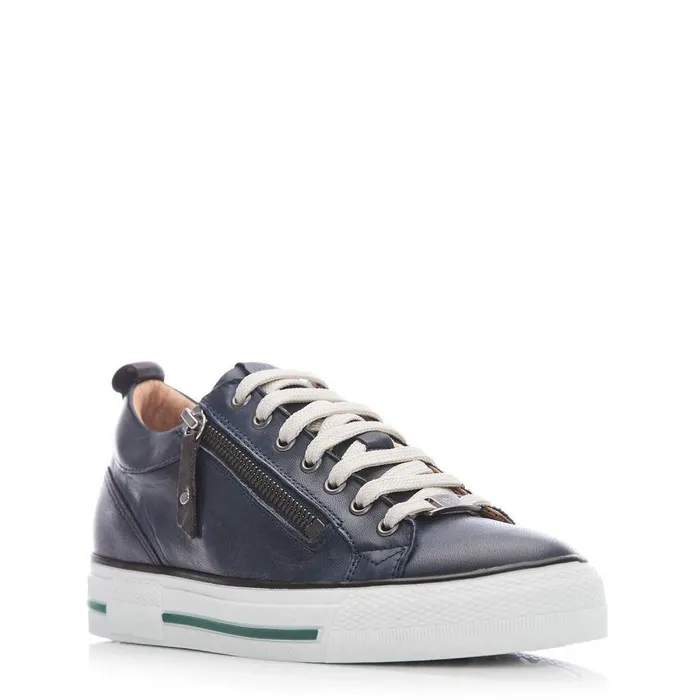 Women Moda In Pelle Wedge Trainers Brayleigh Navy Leather